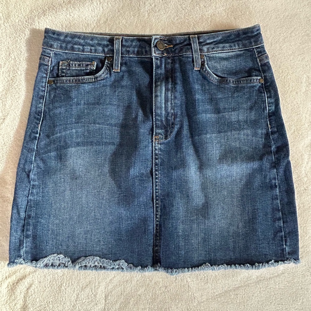 Just Black Denim Skirt - Medium